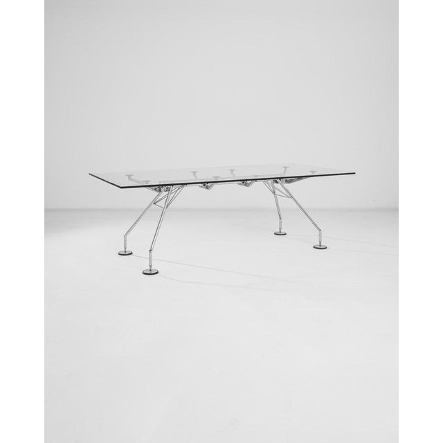 Italian, Metal and Glass Table by Norman Foster For Sale - Image 4 of 10