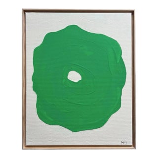 Original Green Poppy Painting by Tony Curry For Sale