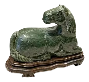 1960s Asian Style Jade Stone Horse Statue