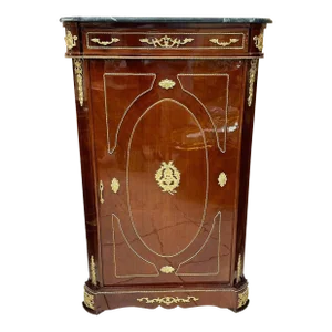 French Louis XV Style Copper Commode Marble Topped