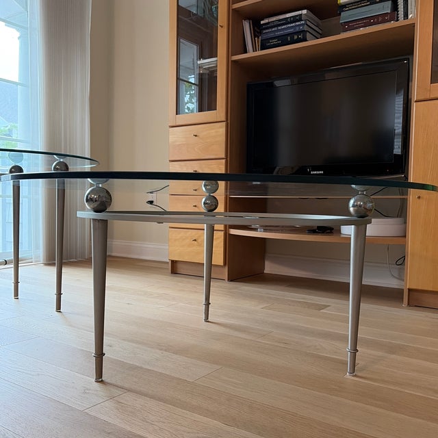 1990s Design Institute America “Frank’s Window” Postmodern Cocktail & End Table Set For Sale - Image 5 of 11