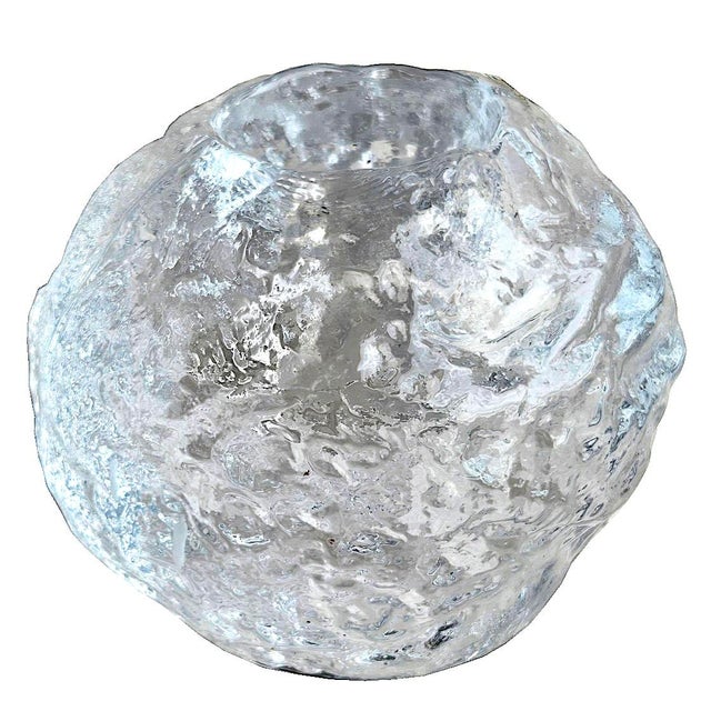 1970s Kosta Boda Large Snowball Crystal Candle Holder Designed by Ann Wolff For Sale - Image 10 of 10