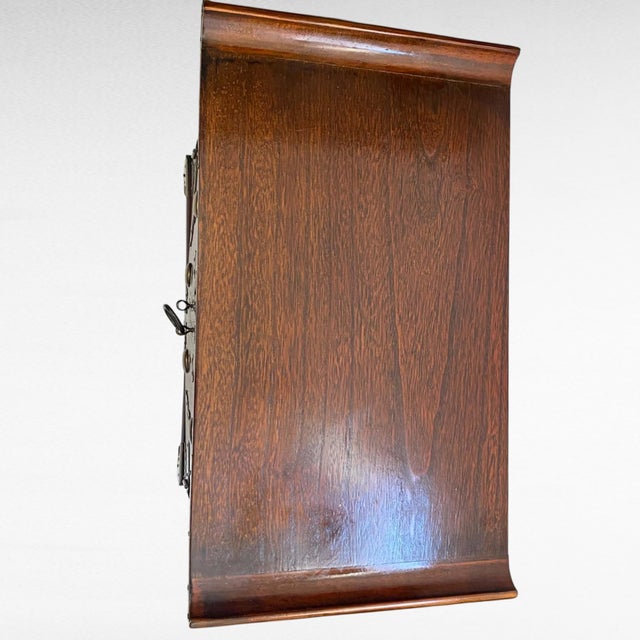 Mid-Century Chinese Brass-Mounted Hardwood Cabinet With Lock & Calligraphy Interior For Sale In Phoenix - Image 6 of 14