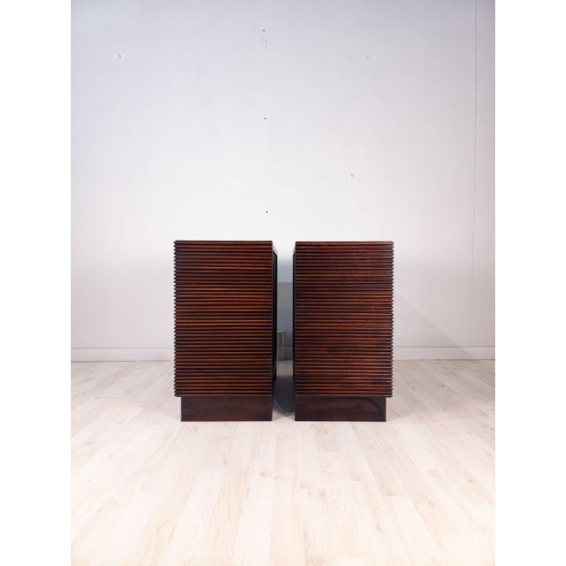 Art Deco Italian Nightstands in Parchment attributed to Osvaldo Borsani, 1940s, Set of 2 For Sale - Image 17 of 18