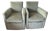 Upholstered Swivel Chairs Pair For Sale