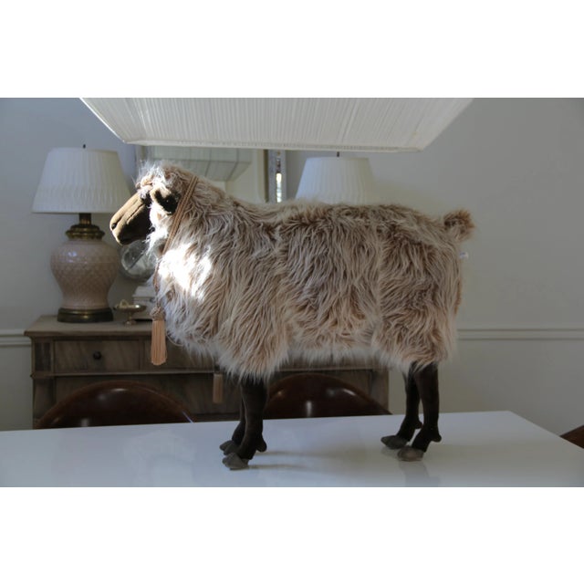 1990s Vintage Life-Sized Stuffed Sheep Ottoman For Sale - Image 5 of 15