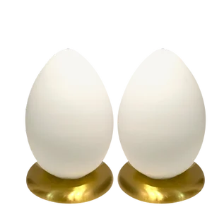 Opaline Glass Egg Table Lamps, Set of 2
