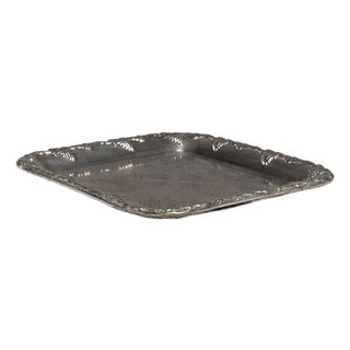 Early 20th Century France Baroque Gray Metal Tray For Sale