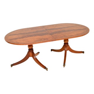 Antique Regency Brass Inlaid Extending Dining Table, 1930s For Sale