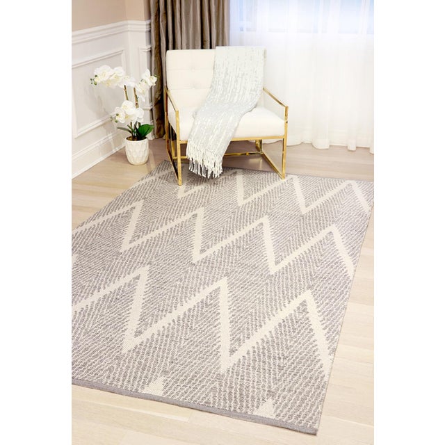 2020s Pasargad Home Simplicity Grey Cotton Area Rug- 8' 0" X 10' 0" For Sale - Image 5 of 7