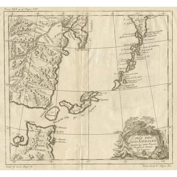 Map of the Kurile Islands, 1750s For Sale - Image 3 of 5