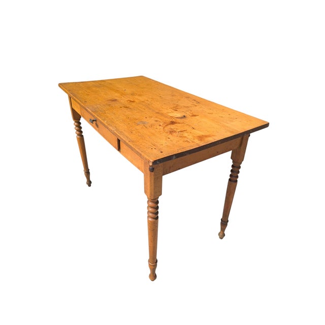 Brown Late 19th Century Pine Writing Desk With Drawer For Sale - Image 8 of 16
