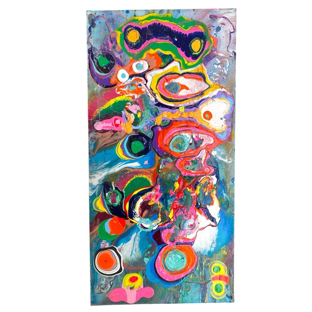 Abstract Modern Abstract Mixed Media Painting on Stretched Canvas by p.l. Bradbury For Sale - Image 3 of 4