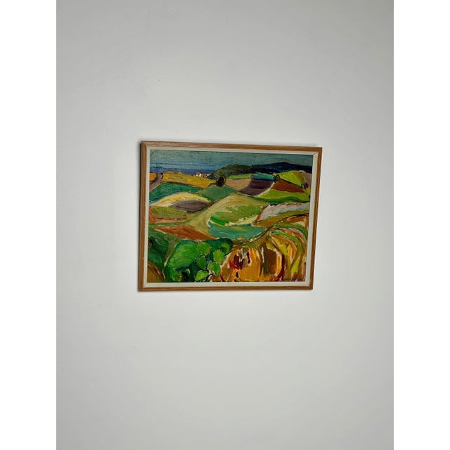 Original Swedish Oil on Panel – “Landscape” by Doris Hennix – Dated 1948 – Vintage & Framed – 40 × 32 cm (15.7" × 12.6") A...
