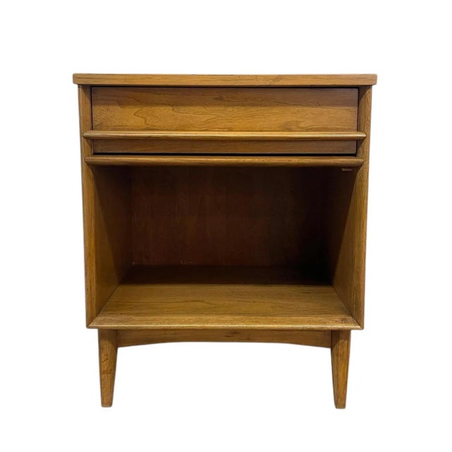 Mid-Century Modern Vintage Mid-Century Modern Nightstand With Drawer and Open Shelf For Sale - Image 3 of 9