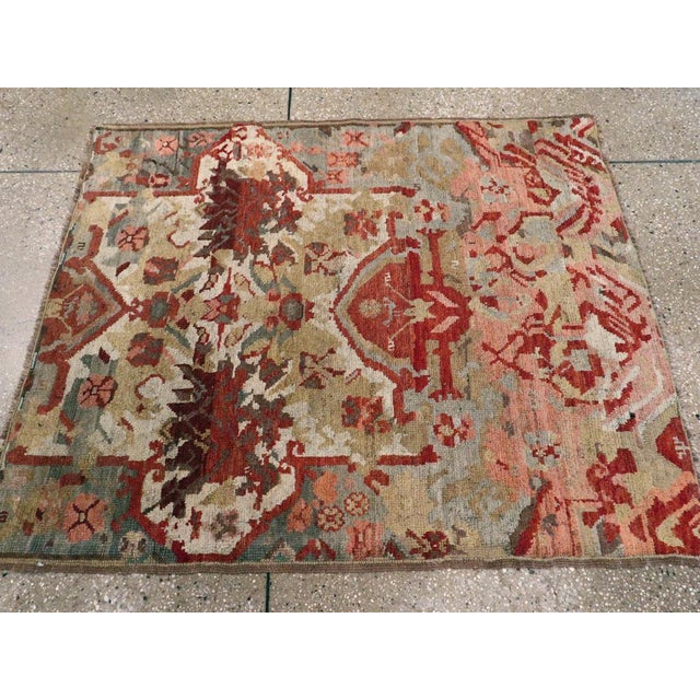 Early 20th Century Galerie Shabab Collection Early 20th Century Caucasian Karabagh Throw Rug For Sale - Image 5 of 6