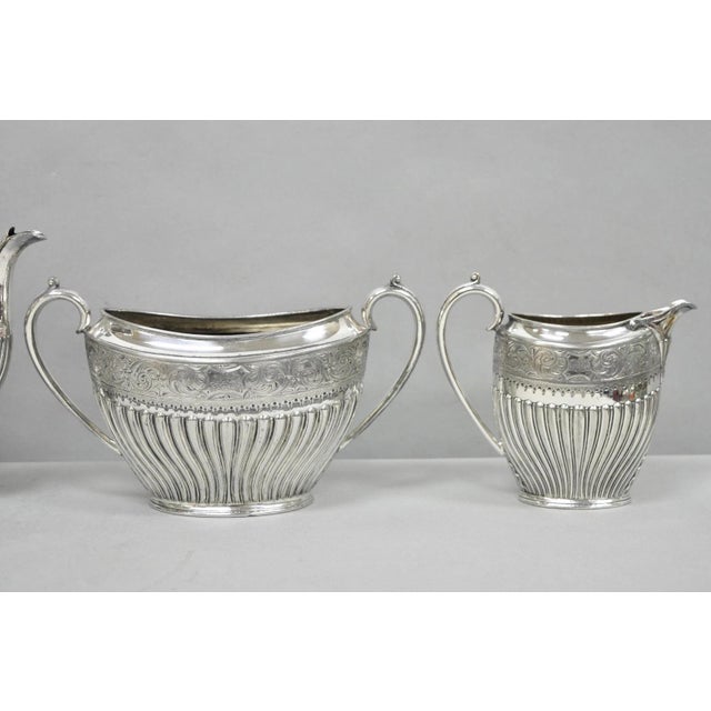 James Dixon & Sons Antique James Dixon & Sons 4186 Victorian Silver Plated Tea Service Set - 4 PCS For Sale - Image 4 of 16