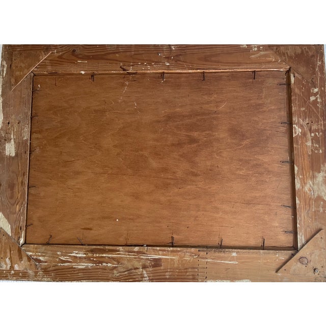 Textile Antique 19th Century Landscape Rural Cottage Scene Oil Painting For Sale - Image 7 of 7