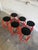 Set of 6 Red Plywood Bar Stools With Metal Frames Mid-Century Modern For Sale - Image 4 of 9