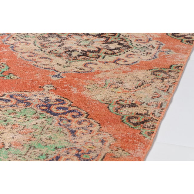 1960s Muted Terracotta Turkish Runner For Sale - Image 4 of 10