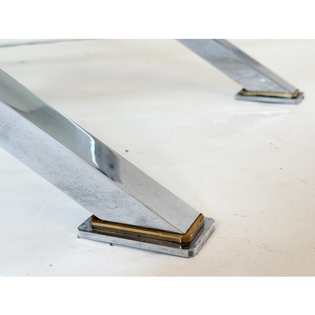 Italian Modern Side or End Tables of Brass and Chrome - Individually Priced For Sale - Image 9 of 12