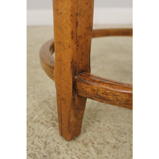 Animal Skin Pair Guy Chaddock Revolving Rustic Leather Stools For Sale - Image 7 of 10