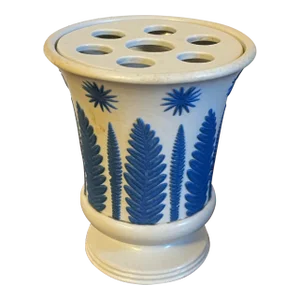Antique Early 19th Century Wedgwood Smear Glaze Jasperware Flower Frog or Pot Pourri Vase and Cover