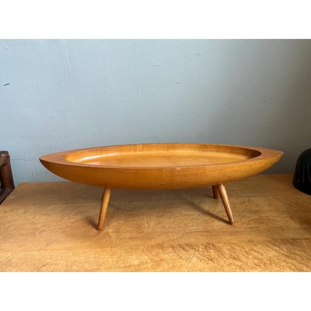 Vintage Mid-Century Modern Wood Bowl For Sale - Image 10 of 12