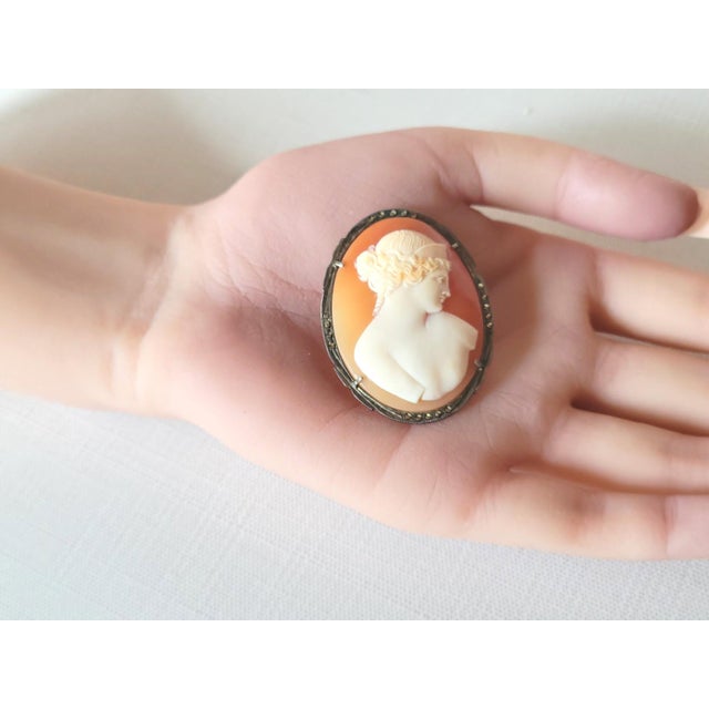 Antique Shell Cameo Brooch, Late 1800s For Sale In Cleveland - Image 6 of 8