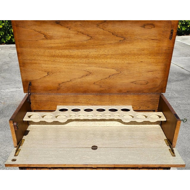 Mid-Century Modern Vintage Hidden Bar Cabinet For Sale - Image 3 of 12