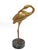 Vintage Bronze Asian inspired Crane or Heron Animal Sculpture on a round black Marble base. Cranes have been used...