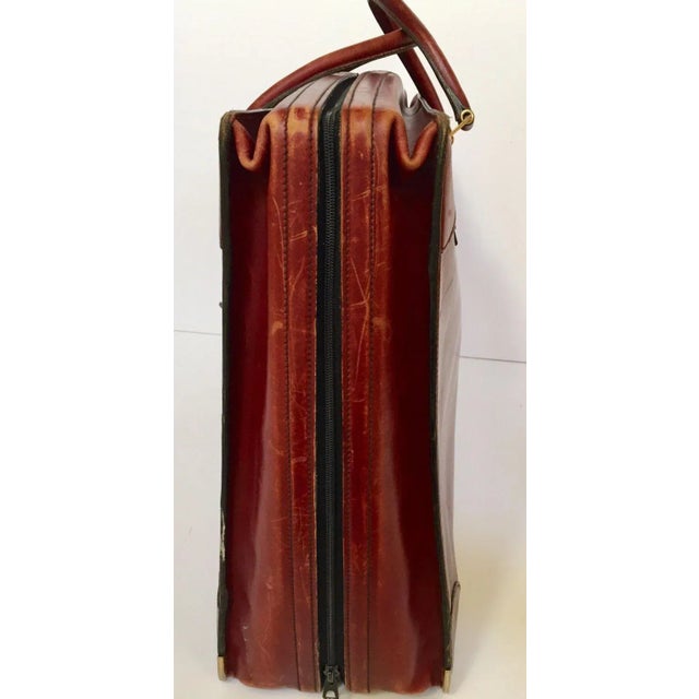 Vintage Leather Suitcase "La Bagagerie Paris" Burgundy Bordeaux Luggage For Sale - Image 12 of 12