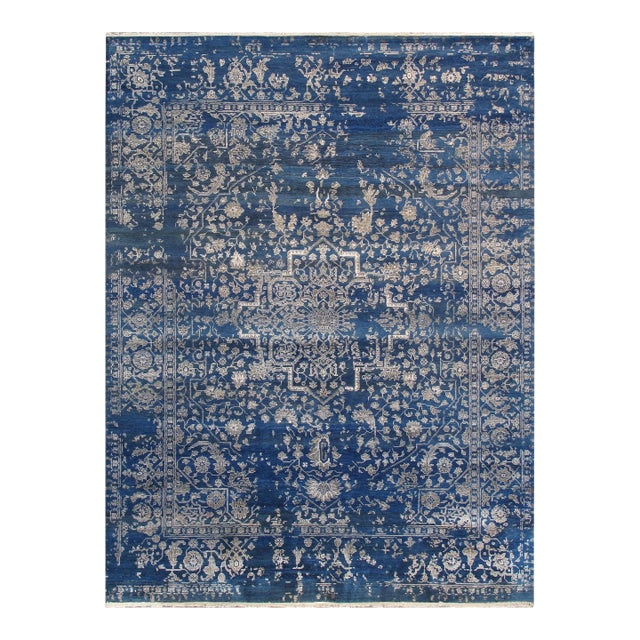 Pasargad Home Transitional Blue Area Rug-9' 0" X 11'10" For Sale