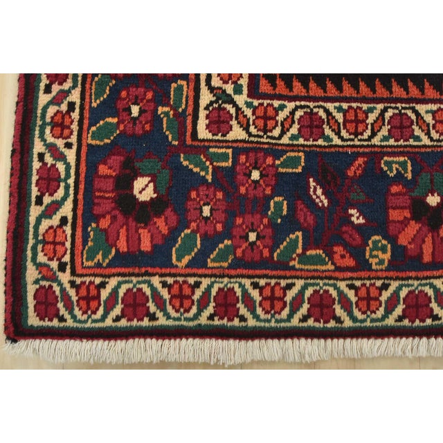 Vintage Afshar Rug 5'4'' X 8'3'' Black Wool Traditional Hand-Knotted Carpet For Sale - Image 12 of 15