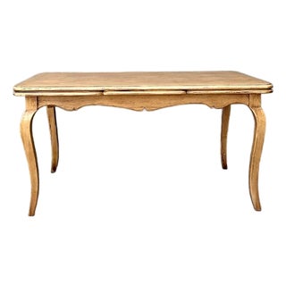 Vintage Parquet Inlay Extendable Dining Table For Sale