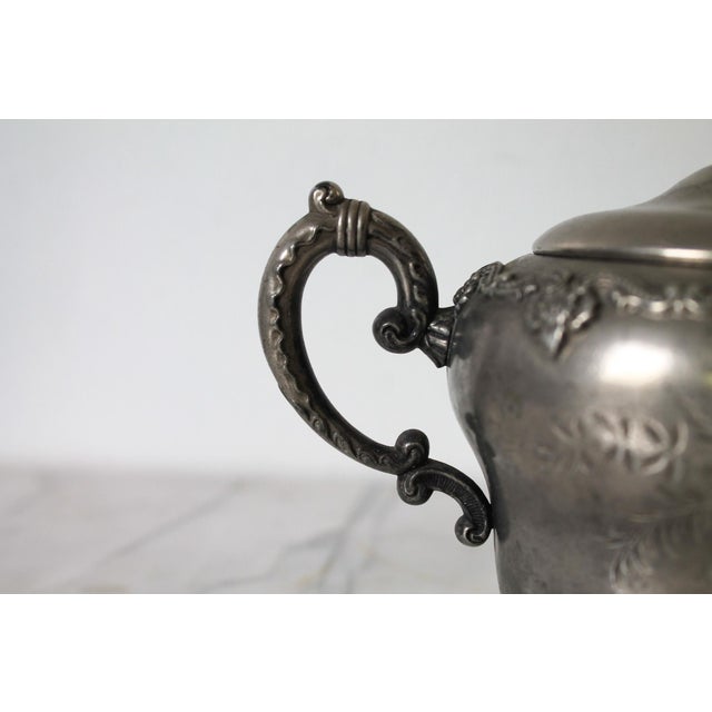 Antique Victorian Quadruple-Plate Footed Lidded Sugar Bowl For Sale - Image 9 of 12