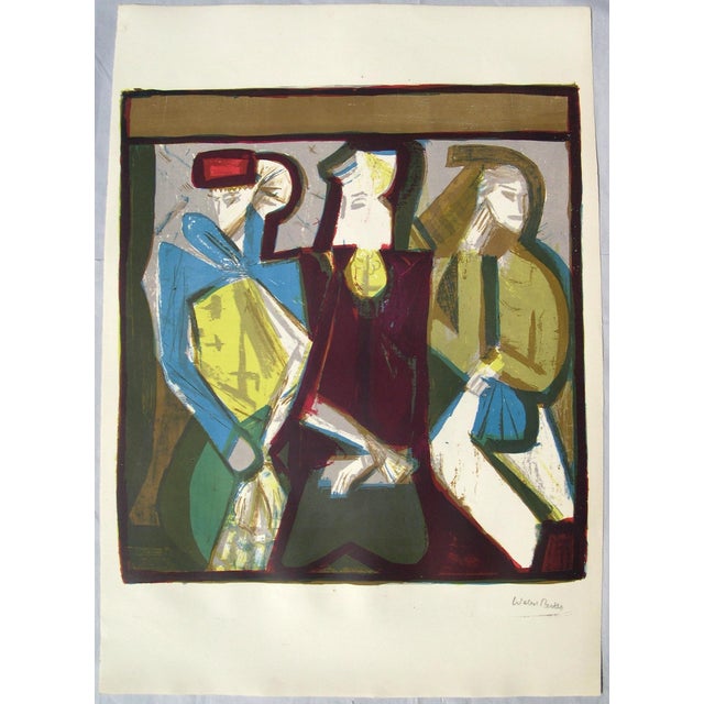 Walter Becker 1893 Essen – 1984 Tutzing ‘Three Women in a Train Compartment’ Signed lower right & artist's stamp verso,...