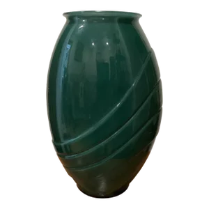 Vintage Mid 20th Century Green Emerald Glass Vase