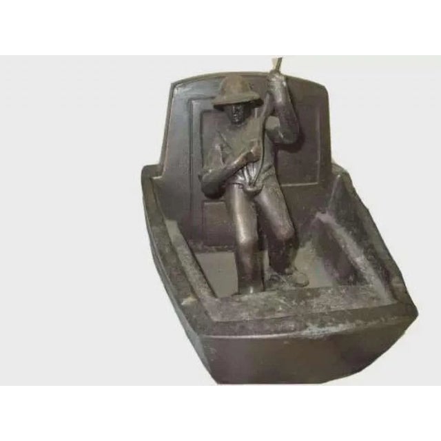 Mid-Century Modern Vintage 1930's Mid-Century Sea Fisherman Solid Brass Bookends - Set of 2 For Sale - Image 3 of 6