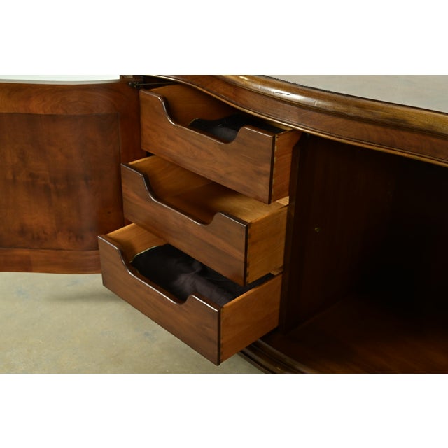 Wood Karges French Regency Louis XVI Burled Walnut Sideboard or Bar Cabinet For Sale - Image 7 of 14