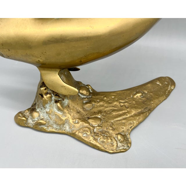 Brass Oversized Vintage Brass Double Dolphin Figure For Sale - Image 8 of 11