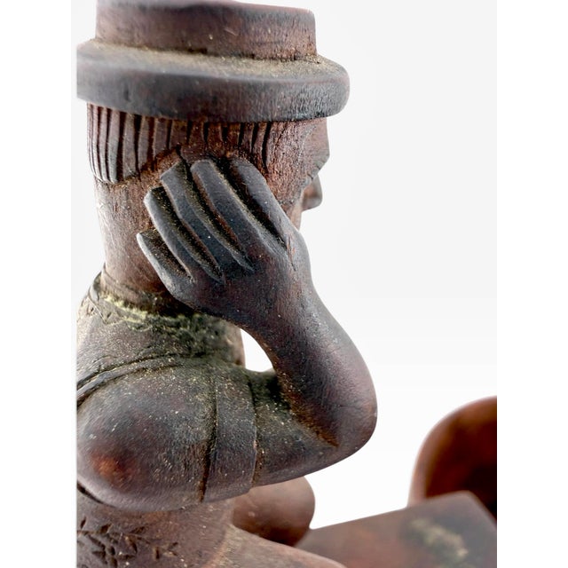 19th Century Slovak Črpák Shepherd’s Whey Cup With Figural Carved Handle For Sale - Image 16 of 17