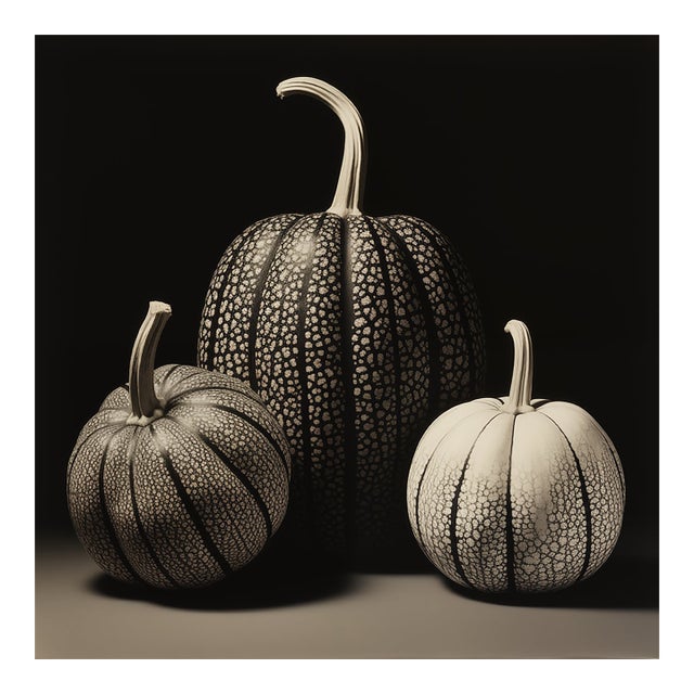 Black & White Botanical Pumpkins No. 1 — Fine Art Photograph Print | Unframed For Sale