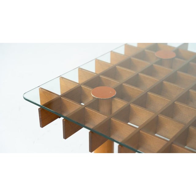 Mid-Century Wood and Glass Coffee Table in the style of Gianfranco Frattini, 1970 For Sale - Image 10 of 11