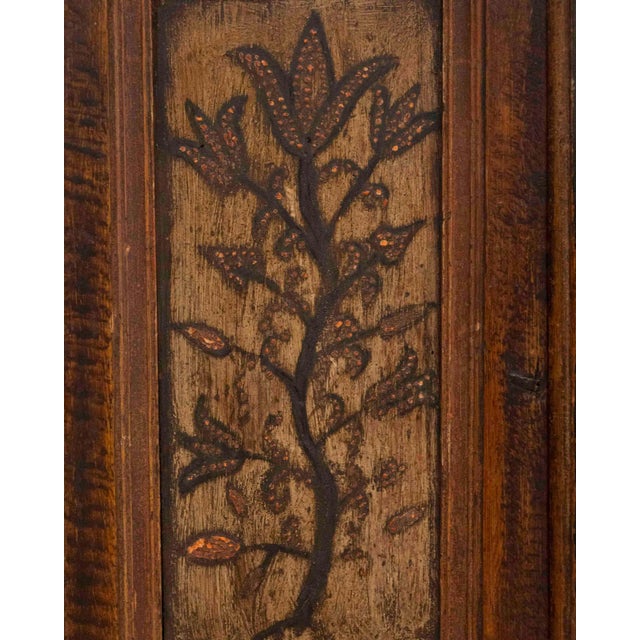 19th Century Original 19th-Century Painted Wall Cabinet with Two Doors and One Drawer For Sale - Image 5 of 12