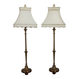 Pair Bradburn Galleries Hammered Bronze Table Lamps For Sale