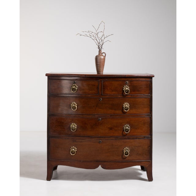 Regency Bow-Front Mahogany Chest of Drawers, Antique, United Kingdom, 19th Century For Sale In Greensboro - Image 6 of 15