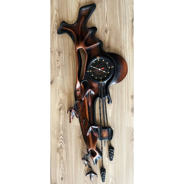 Large Sculptural Wall Clock, 1970s For Sale - Image 10 of 18