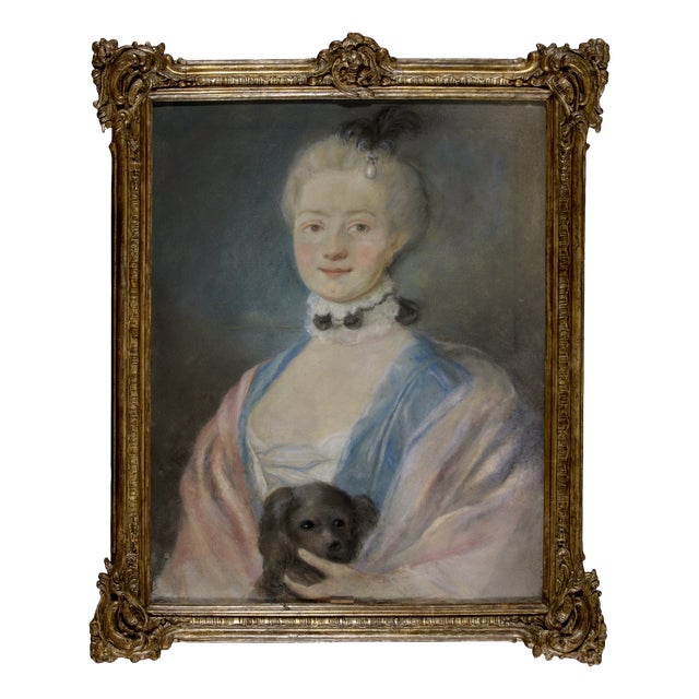 After Jean-Baptiste Perronneau, Portrait Composition, Late 18th Century, Pastel on Paper, Framed For Sale