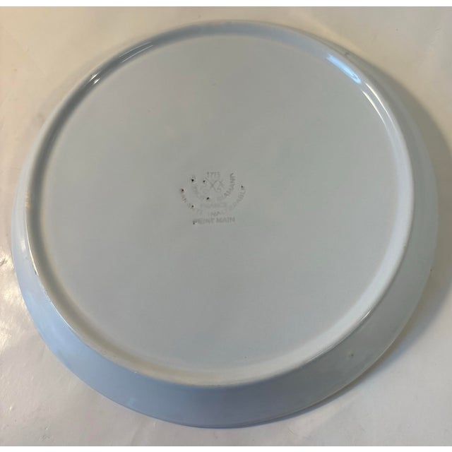 French French Faience Hand Painted Oyster Plate For Sale - Image 3 of 4